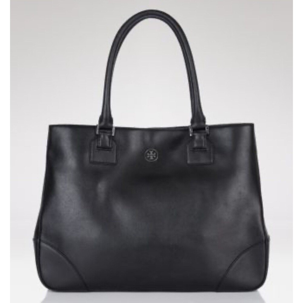 Tory Burch East West Robinson Tote Bag Black Saffiano Leather